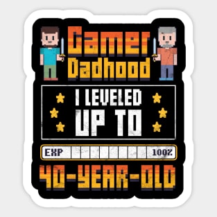 Best Father Gamer Dad 40 Years Sticker